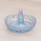 Vintage Small Fenton Blue Iridescent Glass Ring Holder