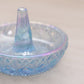 Vintage Small Fenton Blue Iridescent Glass Ring Holder