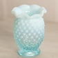 Vintage Small Fenton Blue Opalescent Glass Hobnail Vase
