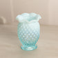 Vintage Small Fenton Blue Opalescent Glass Hobnail Vase