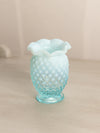 Vintage Small Fenton Blue Opalescent Glass Hobnail Vase