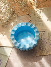 Vintage Small Fenton Blue Slag Glass Hobnail Dish