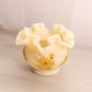 Vintage Small Fenton Cream Satin Glass Vase with Floral Designs