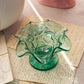 Vintage Small Fenton Green Glass Strawberry Footed Dish