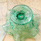 Vintage Small Fenton Green Glass Strawberry Footed Dish