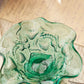 Vintage Small Fenton Green Glass Strawberry Footed Dish