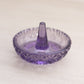 Vintage Small Fenton Purple Glass Ring Holder with Diamond Designs