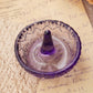 Vintage Small Fenton Purple Glass Ring Holder with Diamond Designs