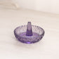 Vintage Small Fenton Purple Glass Ring Holder with Diamond Designs