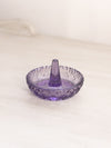Vintage Small Fenton Purple Glass Ring Holder with Diamond Designs