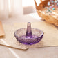 Vintage Small Fenton Purple Glass Ring Holder with Diamond Designs