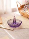 Vintage Small Fenton Purple Glass Ring Holder with Diamond Designs