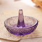 Vintage Small Fenton Purple Glass Ring Holder with Diamond Designs