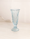 Vintage Small Fostoria Blue Glass Vase with Swirl Design
