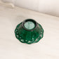 Vintage Small Green Glass Bowl with Lattice Edge