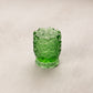 Vintage Small Green Glass Daisy & Button Toothpick Holder