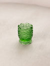 Vintage Small Green Glass Daisy & Button Toothpick Holder