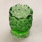 Vintage Small Green Glass Daisy & Button Toothpick Holder