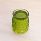 Vintage Small Green Glass Daisy & Button Toothpick Holder