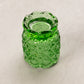 Vintage Small Green Glass Daisy & Button Toothpick Holder