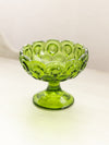 Vintage Small Green Glass Moon & Star Compote