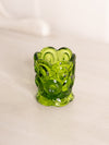 Vintage Small Green Glass Moon & Star Toothpick Holder