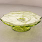 Vintage Small Green Glass Strawberry Footed Dish