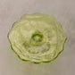 Vintage Small Green Glass Strawberry Footed Dish