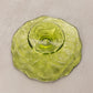 Vintage Small Green Glass Strawberry Footed Dish
