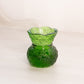 Vintage Small Green Glass Toothpick Holder with Octagonal Designs