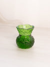 Vintage Small Green Glass Toothpick Holder with Octagonal Designs