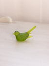 Vintage Small Green Satin Glass Bird Figurine