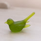 Vintage Small Green Satin Glass Bird Figurine