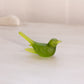 Vintage Small Green Satin Glass Bird Figurine