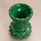 Vintage Small Green Slag Malachite Glass Toothpick Holder