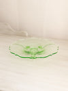 Vintage Small Green Uranium Glass Dish with 3 Toes (Glows)