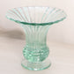 Vintage Small Heisey Ridgeleigh Zircon Green Glass Footed Vase