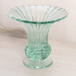 Vintage Small Heisey Ridgeleigh Zircon Green Glass Footed Vase