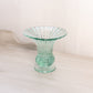 Vintage Small Heisey Ridgeleigh Zircon Green Glass Footed Vase