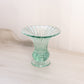 Vintage Small Heisey Ridgeleigh Zircon Green Glass Footed Vase