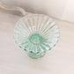 Vintage Small Heisey Ridgeleigh Zircon Green Glass Footed Vase