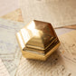 Vintage Small Hexagonal Lidded Brass Jar