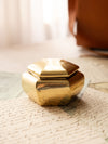 Vintage Small Hexagonal Lidded Brass Jar