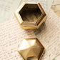 Vintage Small Hexagonal Lidded Brass Jar