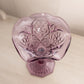 Vintage Small Imperial Cosmos Purple Floral Glass Compote
