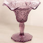 Vintage Small Imperial Cosmos Purple Floral Glass Compote