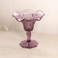 Vintage Small Imperial Cosmos Purple Floral Glass Compote