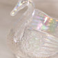 Vintage Small Imperial Glass Clear Iridescent Swan Dish