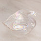 Vintage Small Imperial Glass Clear Iridescent Swan Dish