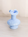 Vintage Small Imperial Glass Pearlescent Blue Vase with Pinched Top